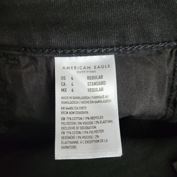 American Eagle Jeans 4 R Next Level Stretch Jeggings High Rise Black - Picture 6 of 11